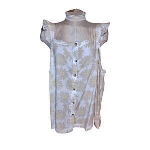 Torrid Ruffle Button Front Tank Daisy Daydream Size‎ 2 NWT